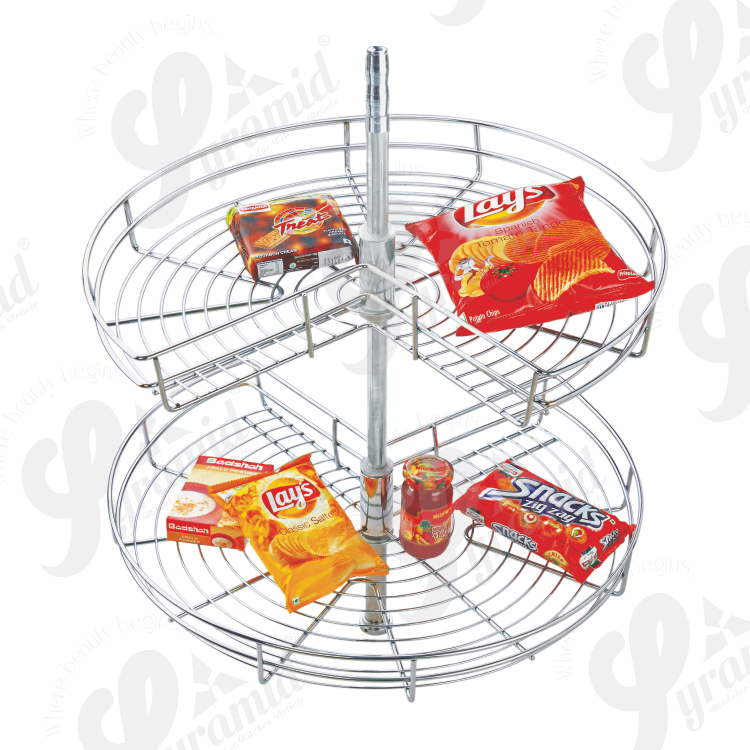 Stainless Steel Carousel Unit 360 Rotating Kitchen Corner Storage Basket Modular Kitchen Carousel