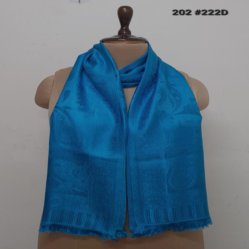 100% Silk Jamawar Solid Color Stoles - Color: Assorted