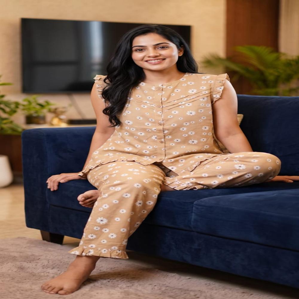 Evolove Women Nightsuit | Soft Comfortable Ladies Nightwear Set | Loungewear