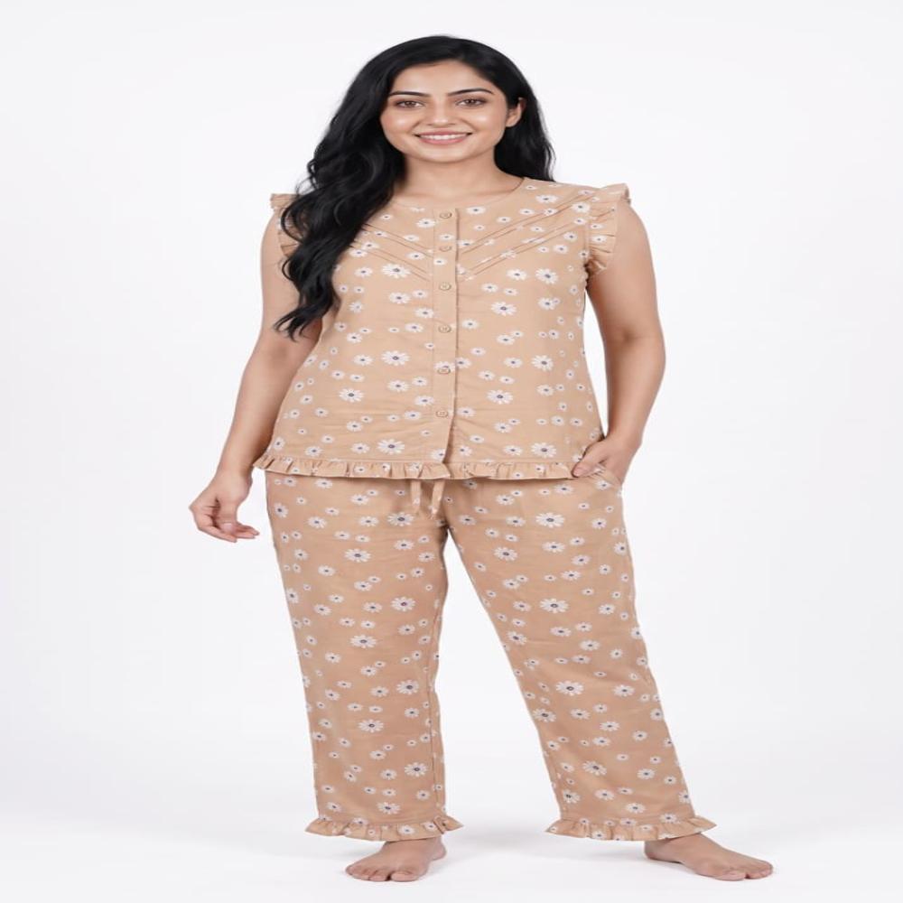 Evolove Women Nightsuit | Soft Comfortable Ladies Nightwear Set | Loungewear