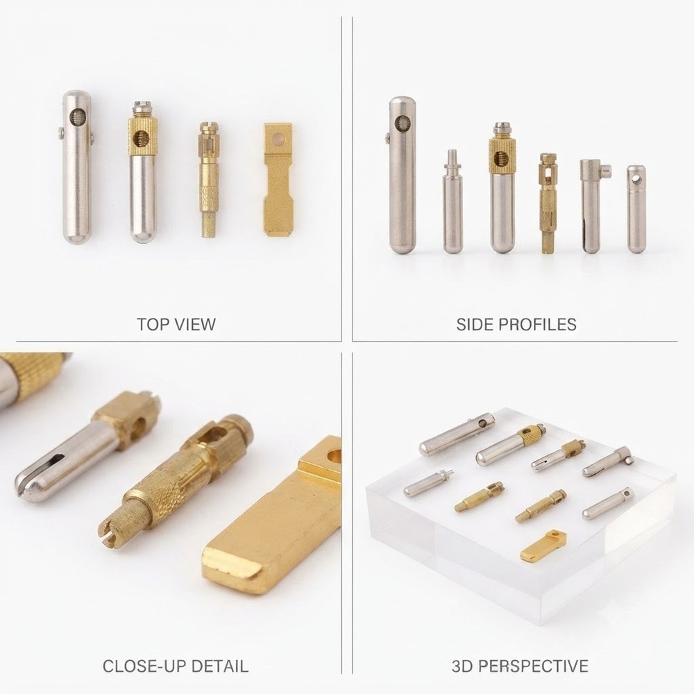 Brass Electrical Pins - Machined Brass, Custom Size, Gold/nickel/tin Plating | 0.05mm Tolerance, 10a Rating, Rohs Compliant