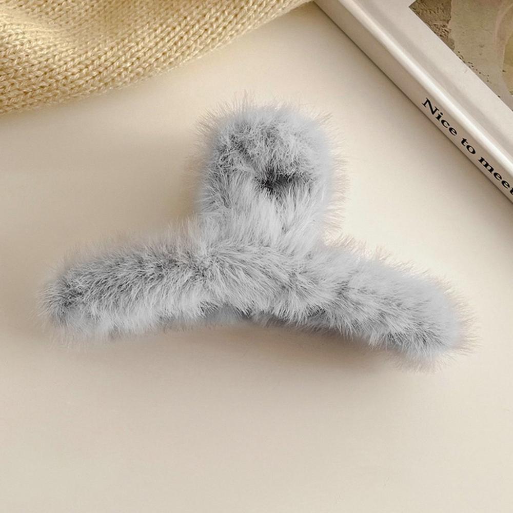 Large Plush Hair Claw Clips, Plastic Fluffy Hair Claw Hair (1 Pc / Mix Color) - Application: As Per Product Requirement