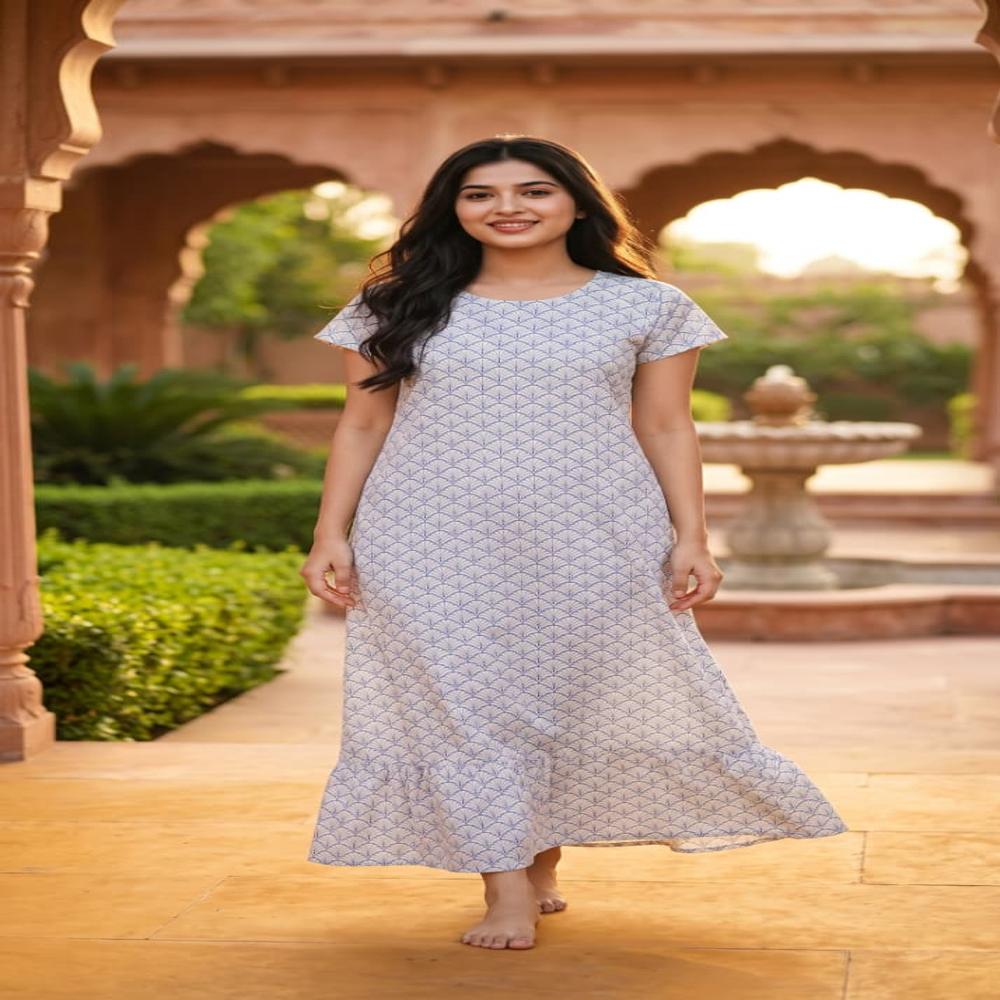 Evolove Ladies Nighty & Nightgown | Comfortable Women Nightwear | Full Length Night Dress