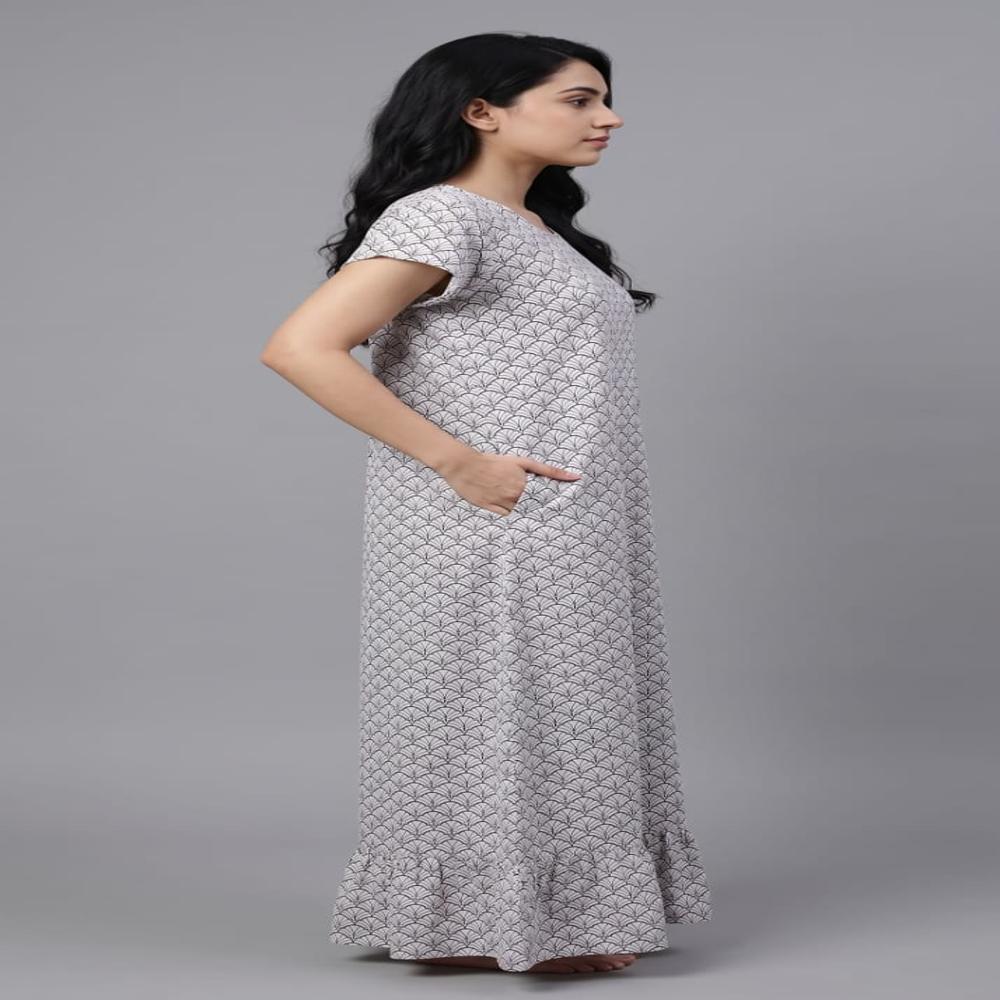 Evolove Ladies Nighty & Nightgown | Comfortable Women Nightwear | Full Length Night Dress
