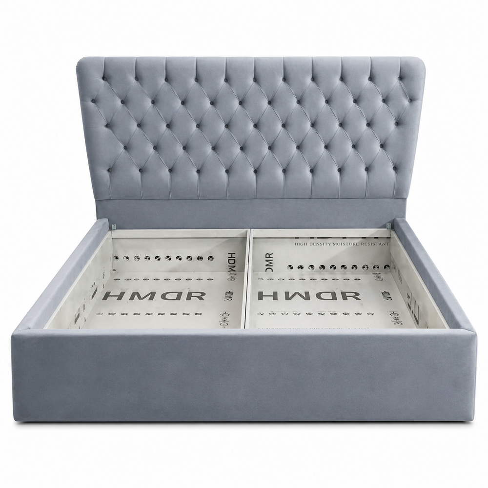 Hydraulic Bed With Storage - Color: Dark Brown