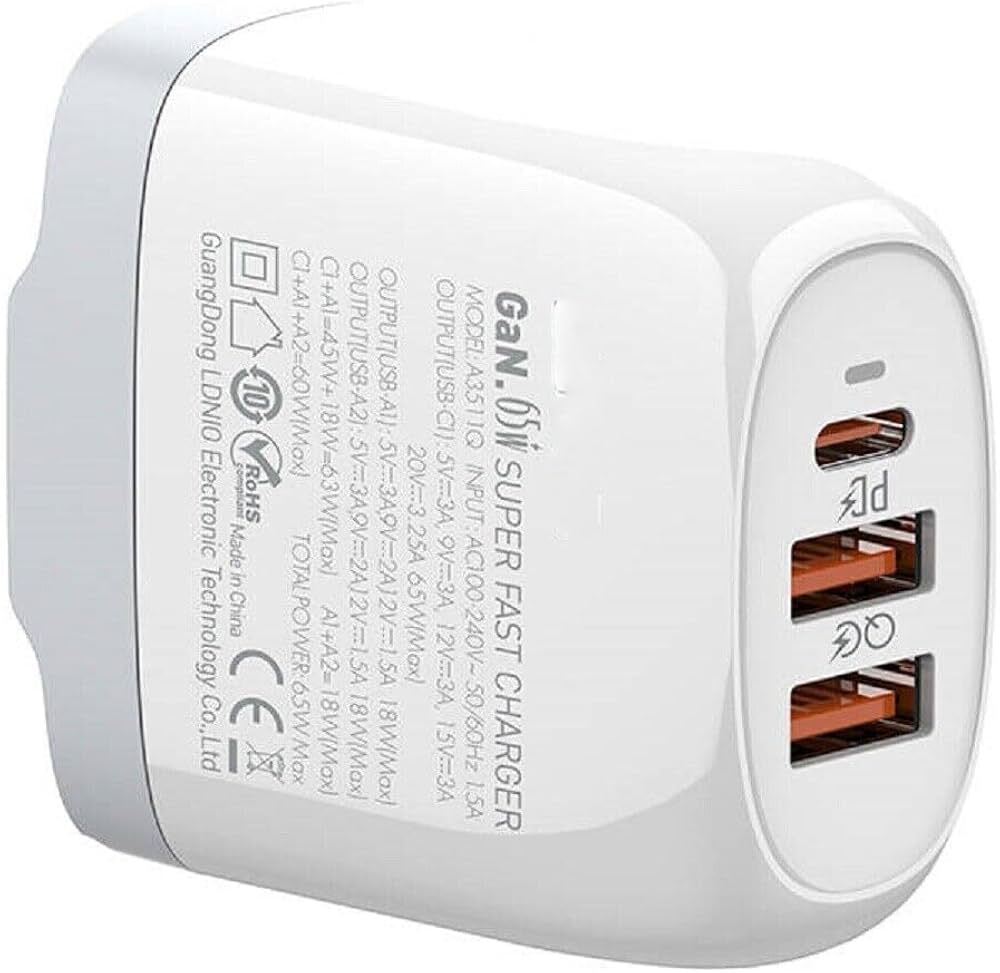 65W Pd Charger - Capacity: 6.1 Amp Max Output