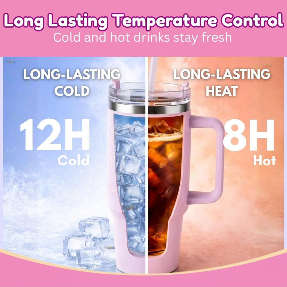 1200ml Insulated Stainless Steel Tumbler with Straw