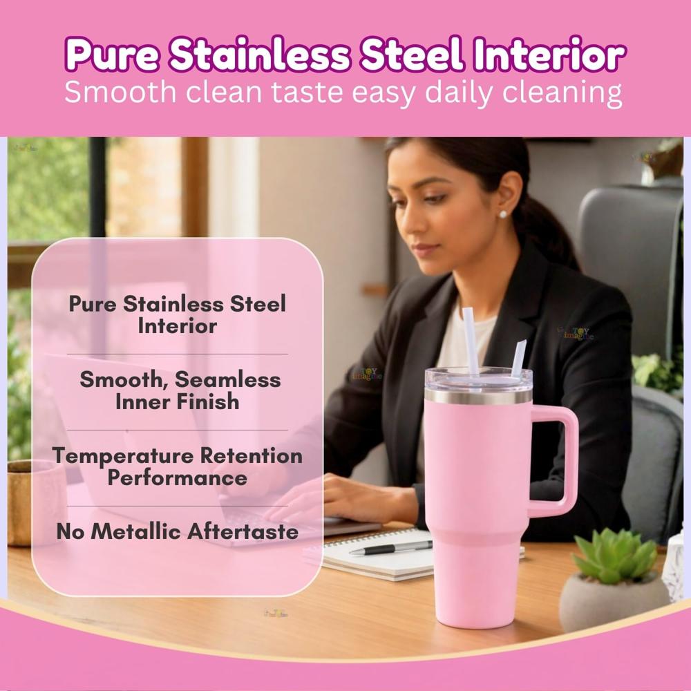 1200ml Insulated Stainless Steel Tumbler with Straw