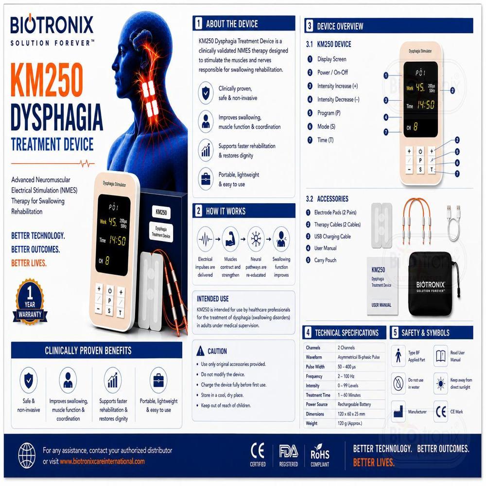 KM-250 Dysphagia Stimulator for Swallowing Rehabilitation