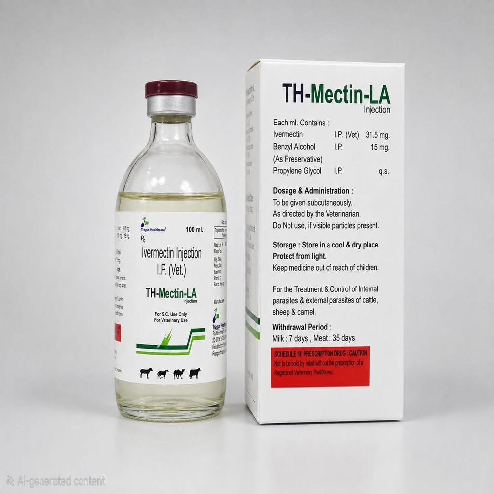 Ivermectin Ip (Vet) 31.5 Mg/ml / Th-mectin-la - 100 Ml - Ingredients: Chemicals