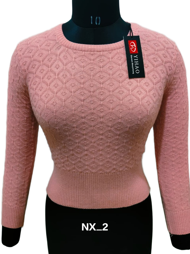 Ladies Pink Yahoo Winter Woolen Blouse