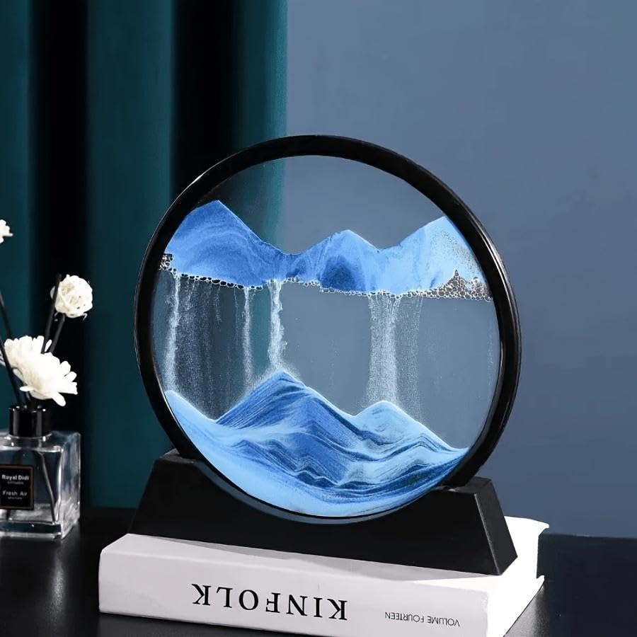3d Dynamic Sand Art Liquid Motion - Acrylic Frame, 18x14 Cm, Multi-color Sand, 360â° Rotatable, Leak-proof Edges