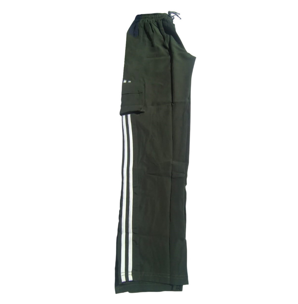 Mens Green Cotton Lycra Creta Terry Track Pant