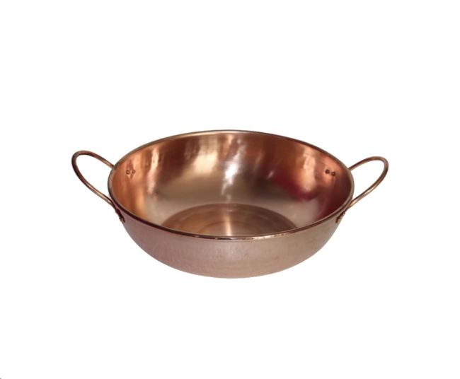 Round Flat Pan Antique Copper - Dimension (L*w*h): 17.50 (Diameter) Inch (In)