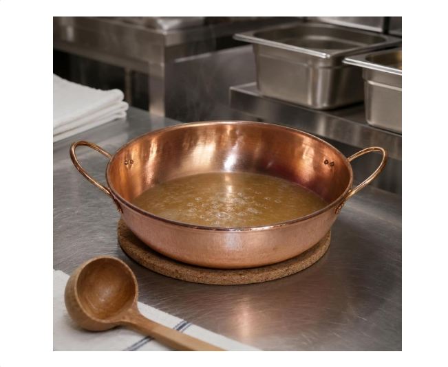 Round Flat Pan Antique Copper - Dimension (L*w*h): 17.50 (Diameter) Inch (In)