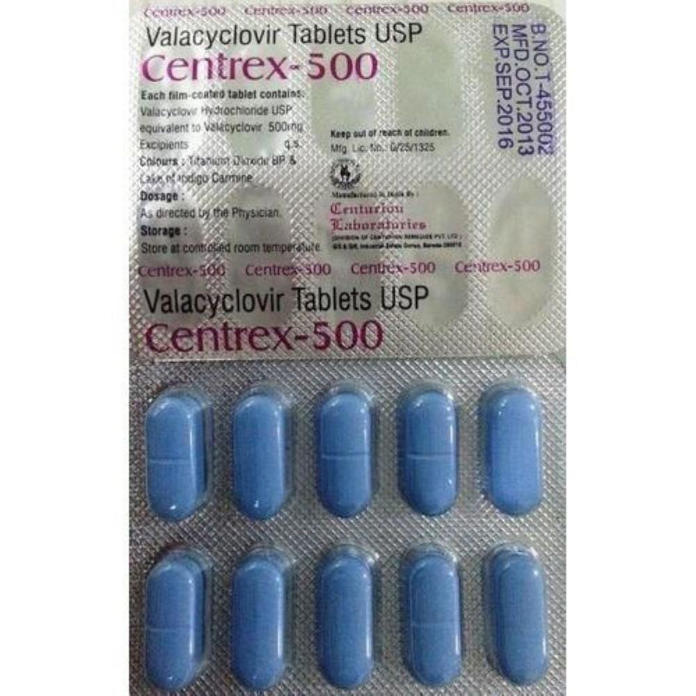 Centrex 1000mg Tablet - Ingredients: Valacyclovir