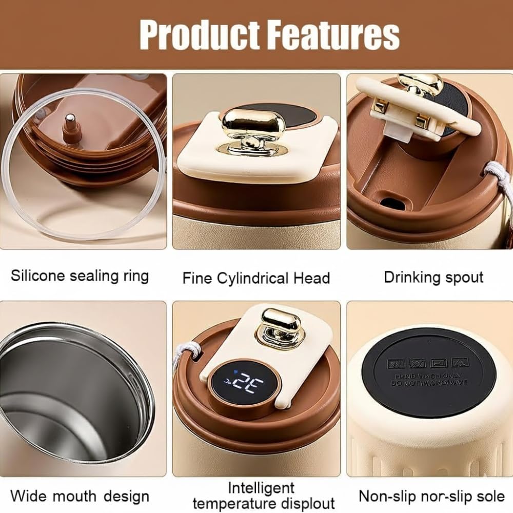 Insulated Coffee Travel Mug with Smart LED