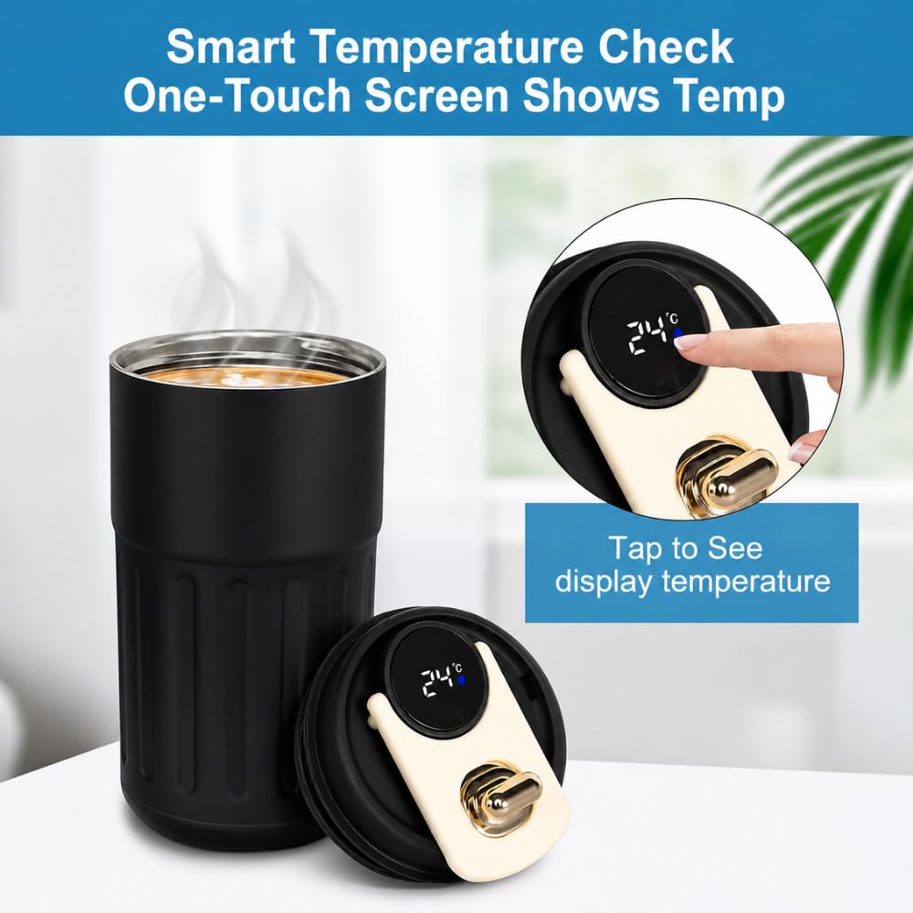 Coffee Travel Mug with Smart LED Temperature Display