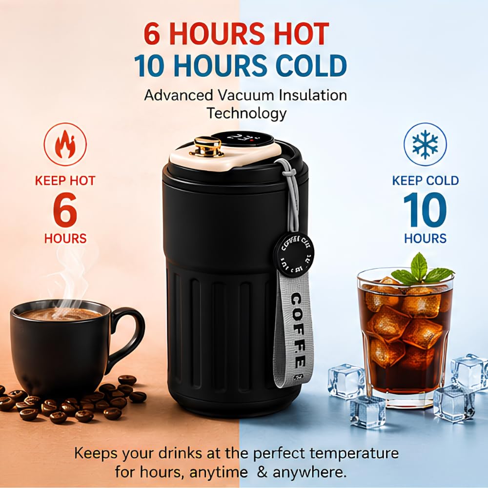 Coffee Travel Mug with Smart LED Temperature Display
