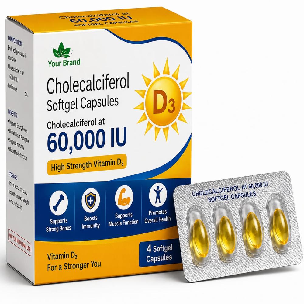 Cholecalciferol Softgel Capsules Third Party Manufacturing