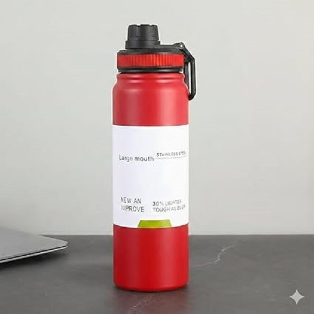 Water Bottle Stainless Steel Large Capacity Sports Water Bottle Leak Proof Wide Mouth Metal Water Bottle