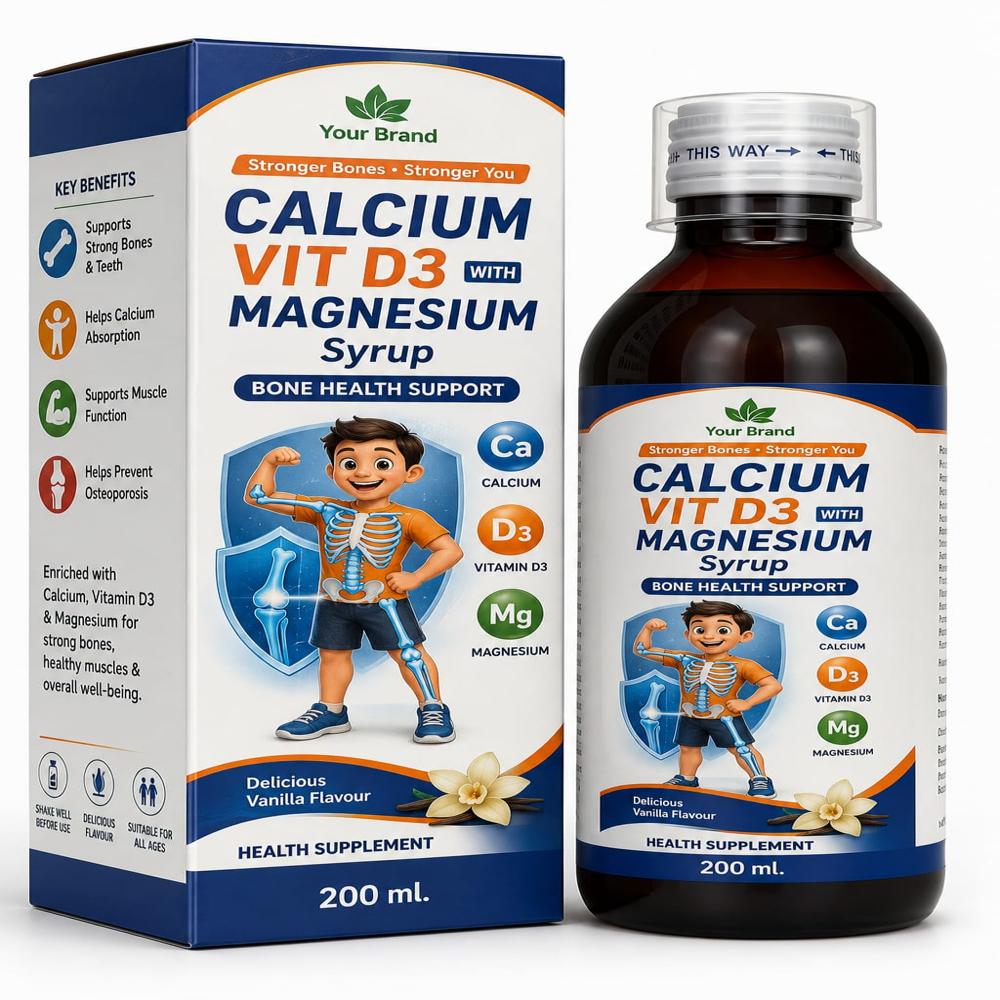 Calcium Vit D3 Magnesium Syrup Third Party Manufacturing