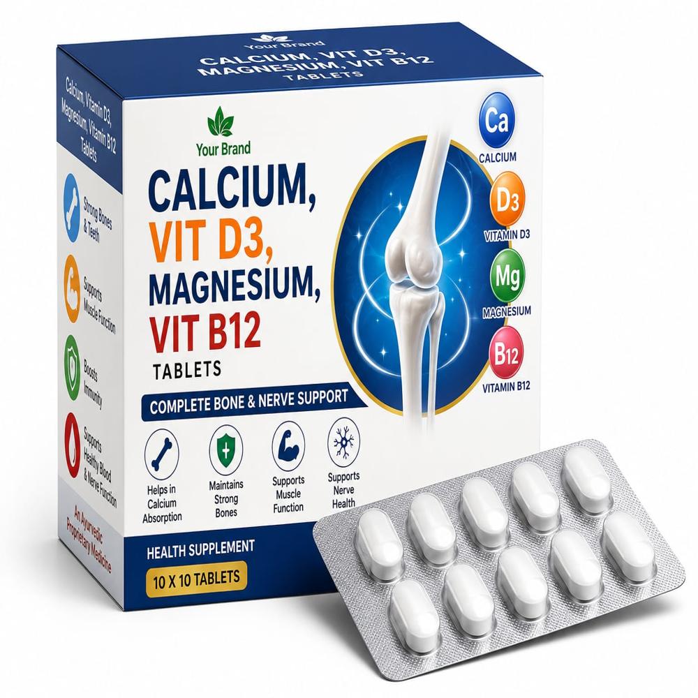Calcium D3 Magnesium B12 Tablets Third Party Manufacturing