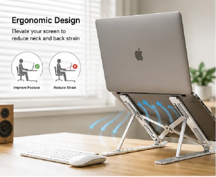 Adjustable Foldable Aluminium Laptop Stand for Desk