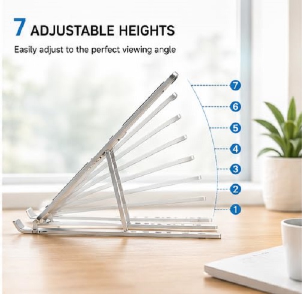Adjustable Foldable Aluminium Laptop Stand for Desk
