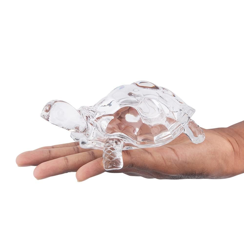Set of 1 pc Crystal Square Turtle Tortoise with Plate