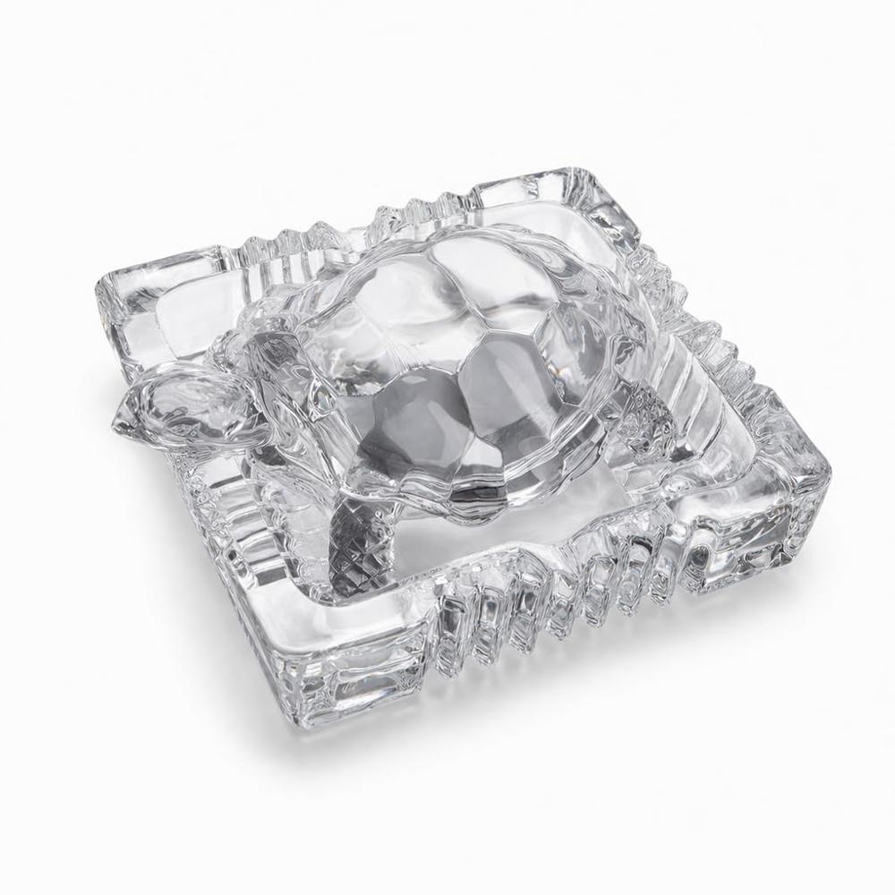 Set of 1 pc Crystal Square Turtle Tortoise with Plate