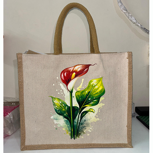 Jute Floral Hand Bag