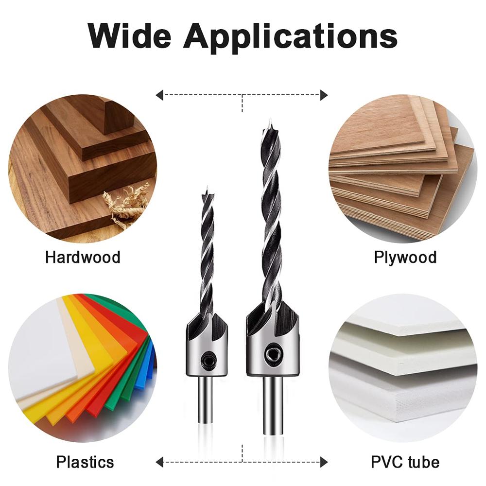5 pcs Countersunk Drill Bits
