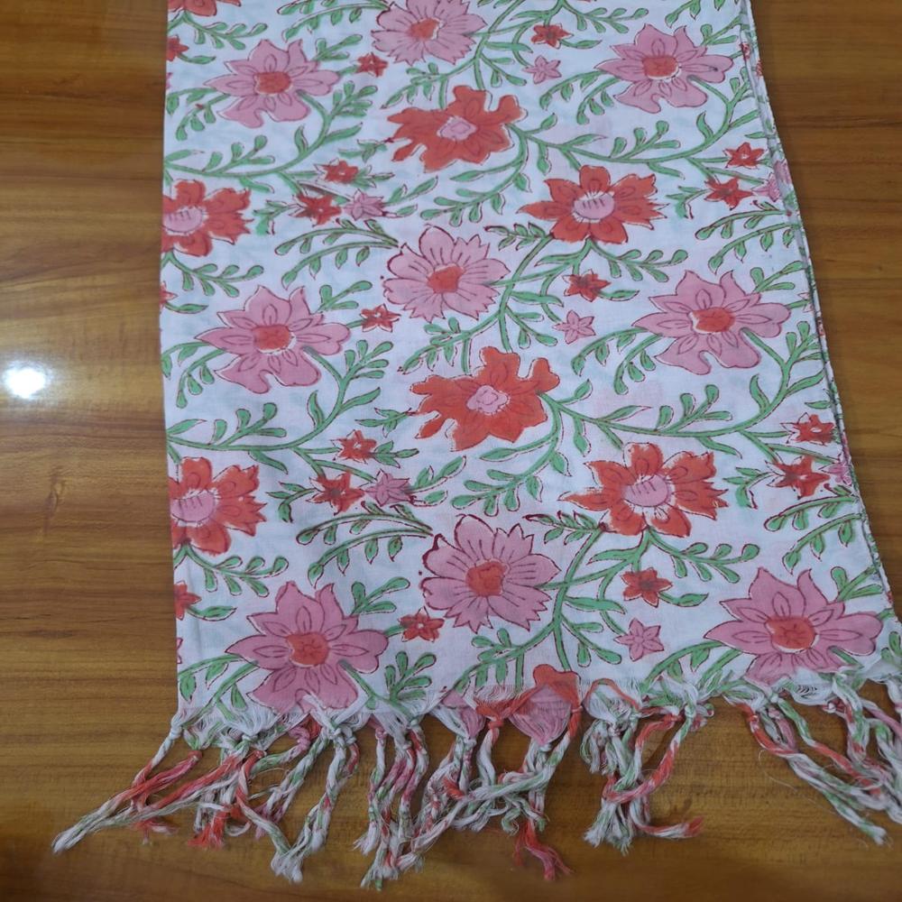 Indigo Hand Block Printed Stole Scarf