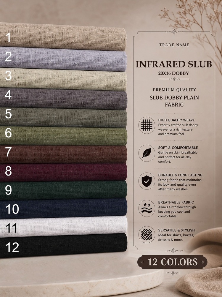 20x16 Infrared Slub Dobby Plain Fabrics