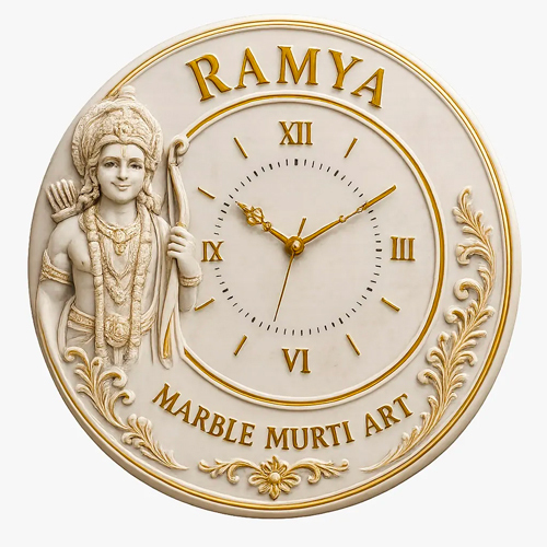 Marble Lord Rama Wall Clock