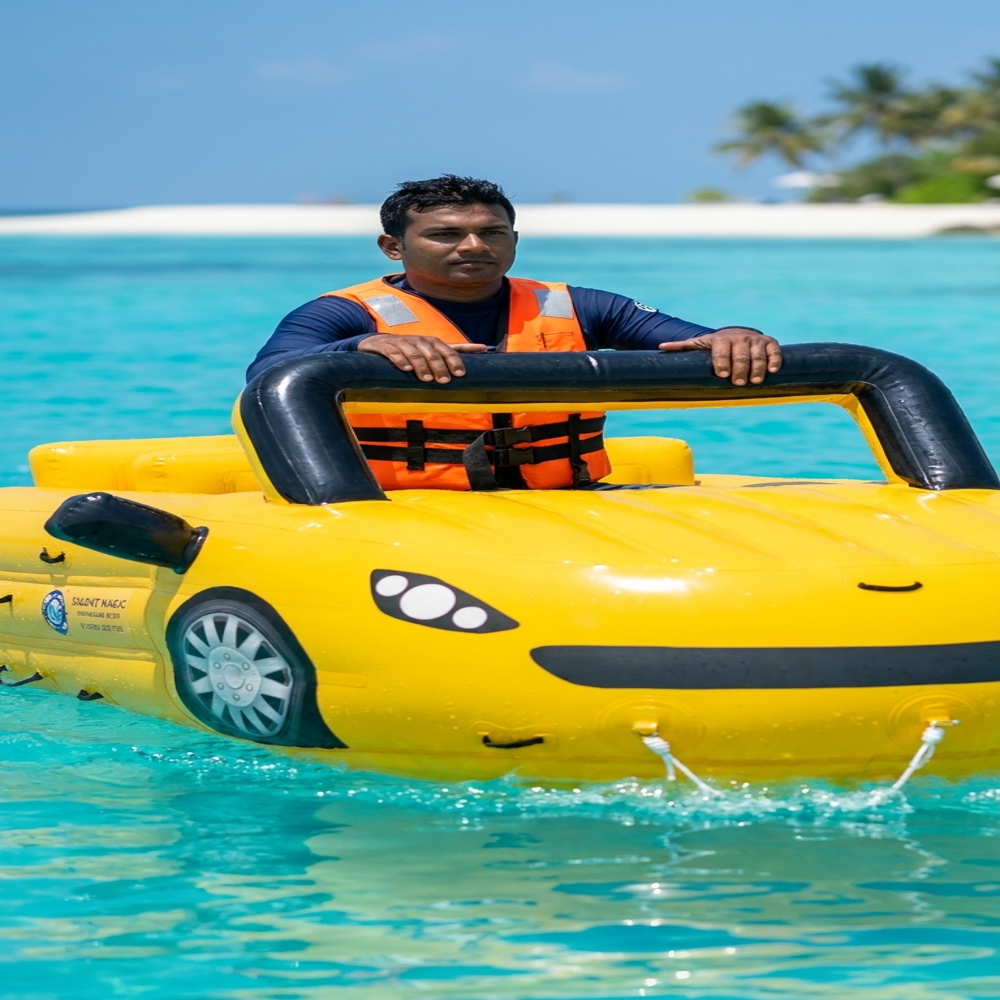 Inflatable Stylish Towable Cruz Car (Yellow)