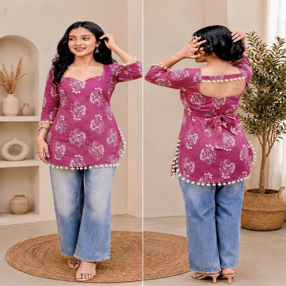 COTTON TOP WITH LACE WORK