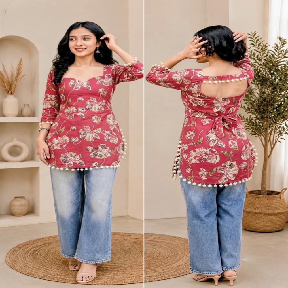 COTTON TOP WITH LACE WORK