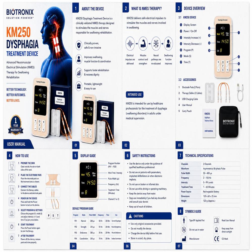 KM-250 Electrical Muscle Stimulator for Dysphagia