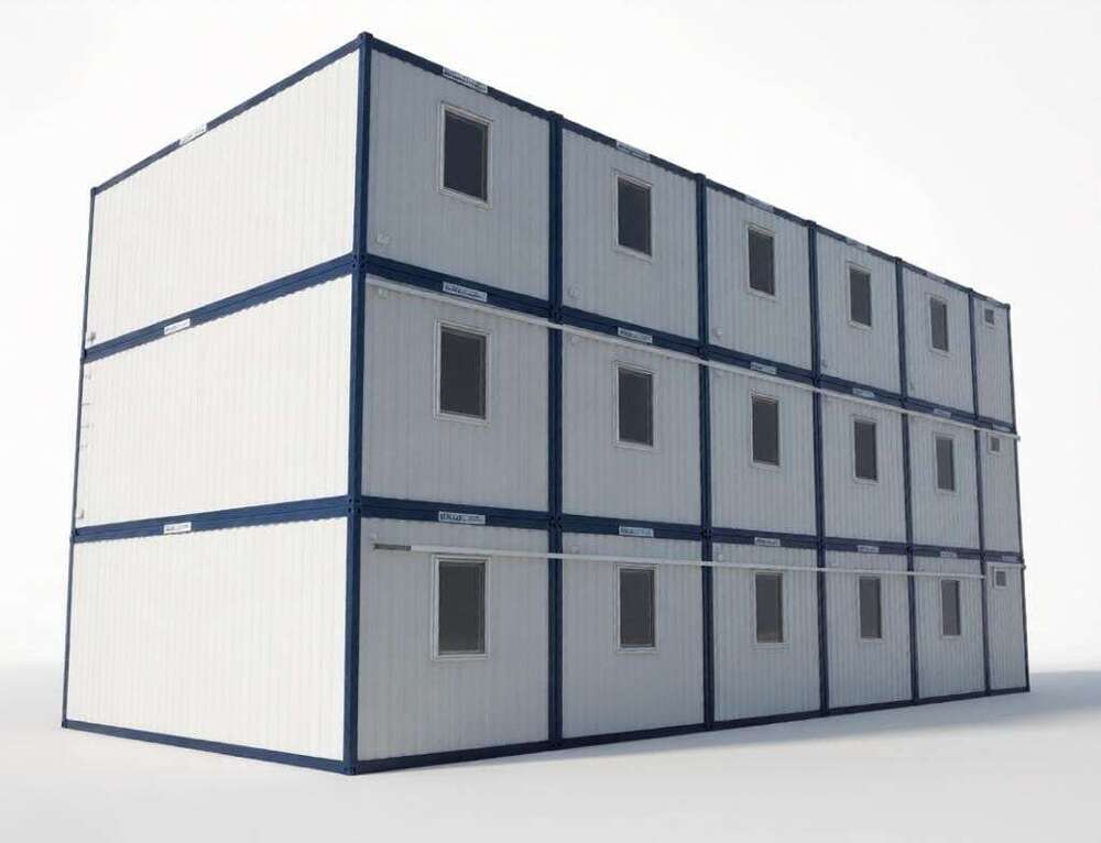 Office 3-Tier Stackable Design Insulated Panel Multi-Story Modular Container