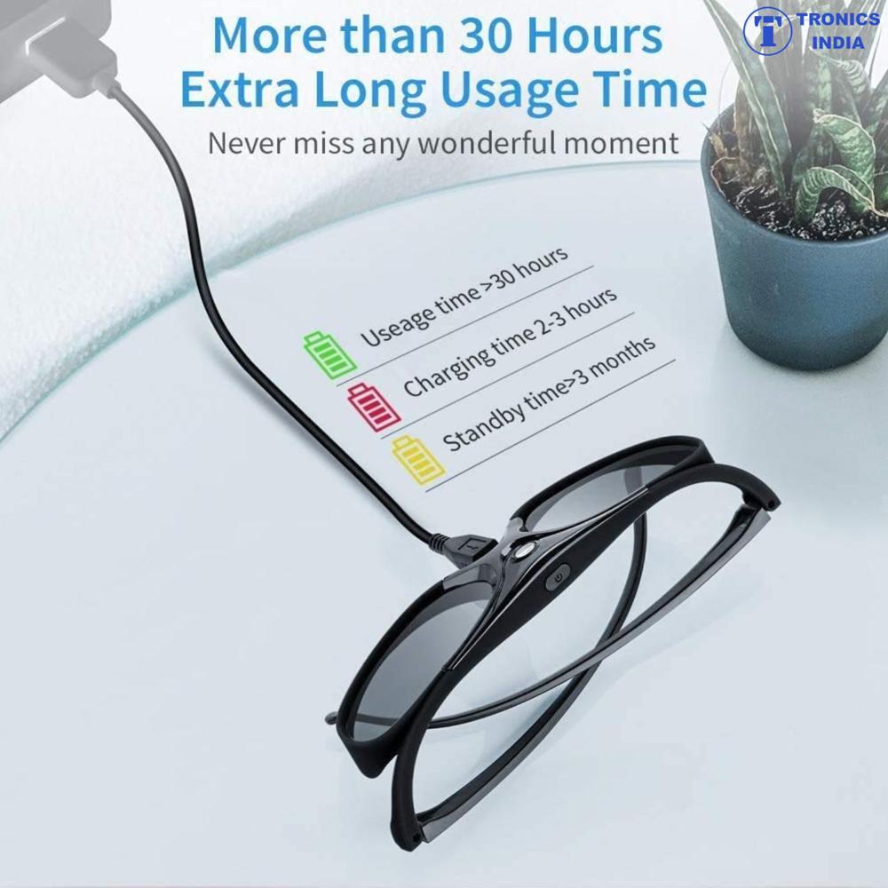 Active Shutter Black Projector Glasses