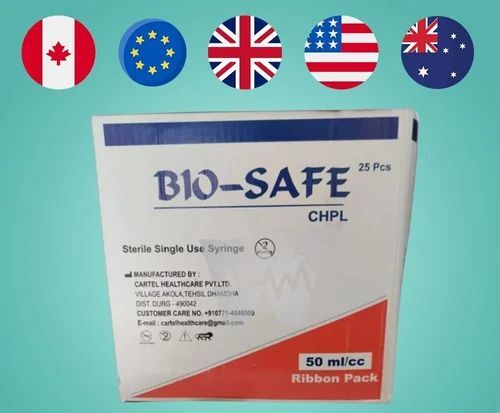 Bio-Safe Syringe - 50ml Pack of 25