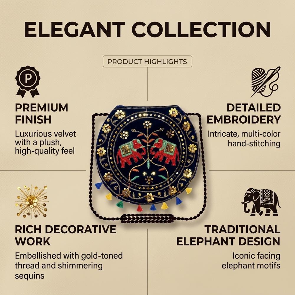Ethnic Round Shoulder Crossbody Bag for Women
