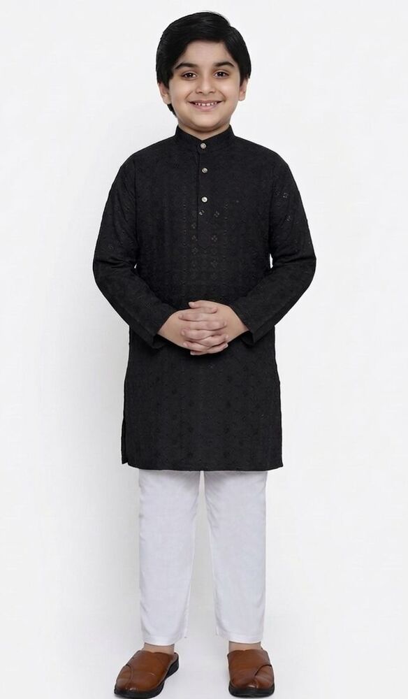 Black Chikankari Ethnic Kurta Set