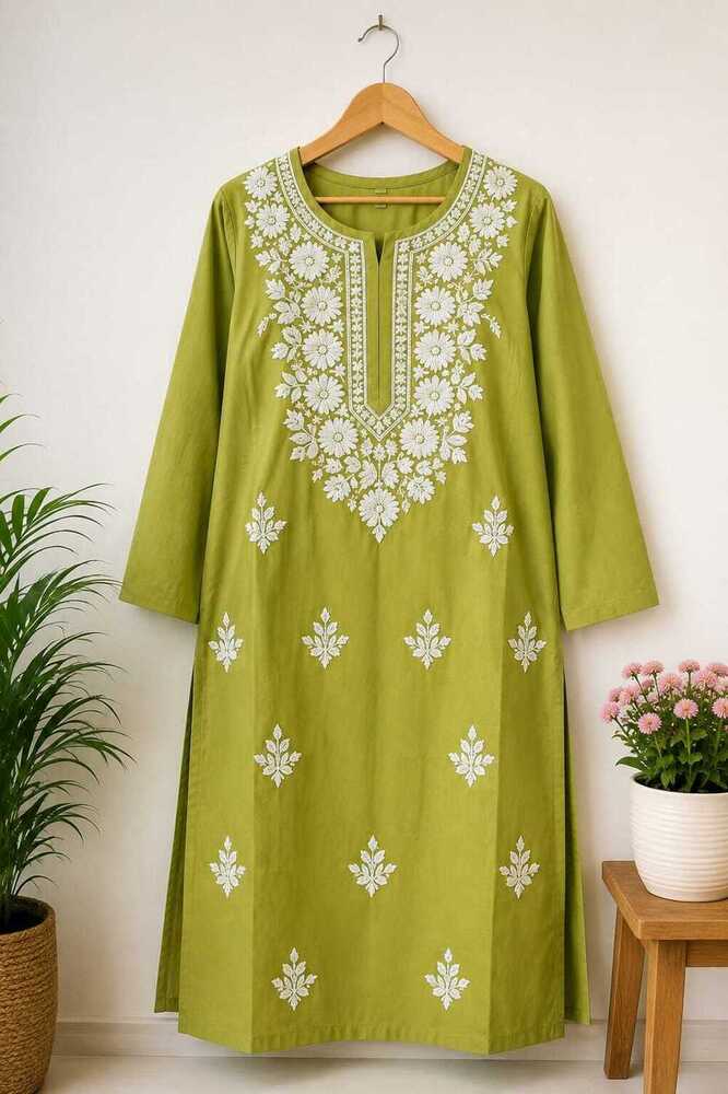 Cotton Embroidery Long Kurti