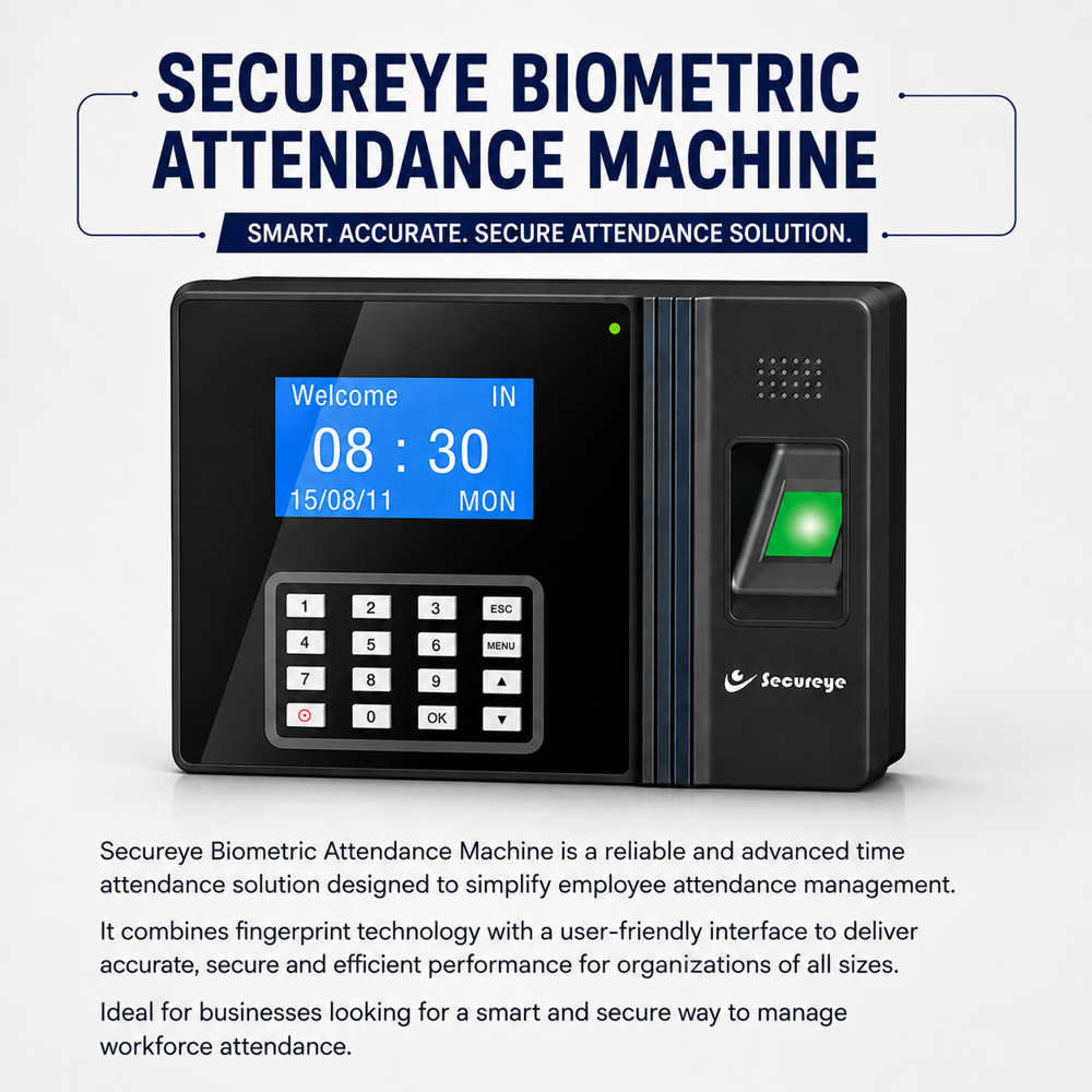 Biometric Attendance Device - High-precision Sensor Technology | Real-time Tracking, User-friendly Interface, Enhanced Security Features