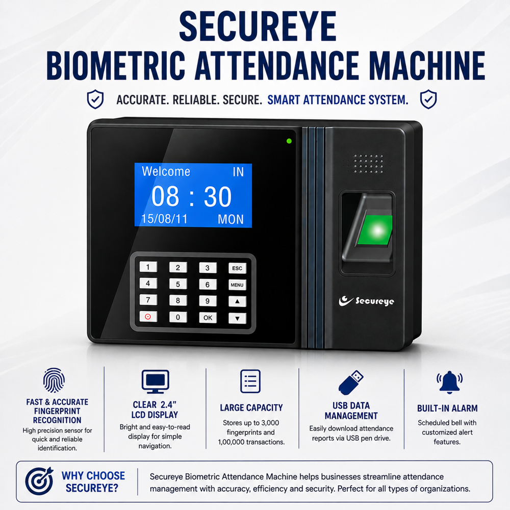 Biometric Attendance Device - High-precision Sensor Technology | Real-time Tracking, User-friendly Interface, Enhanced Security Features