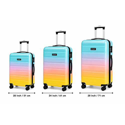 Rainbow Ombre Printed ABS Trolley