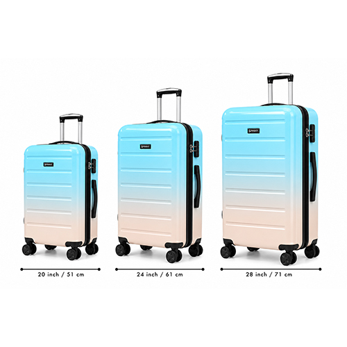 Ombre Printed ABS Trolley  Turquoise Peach